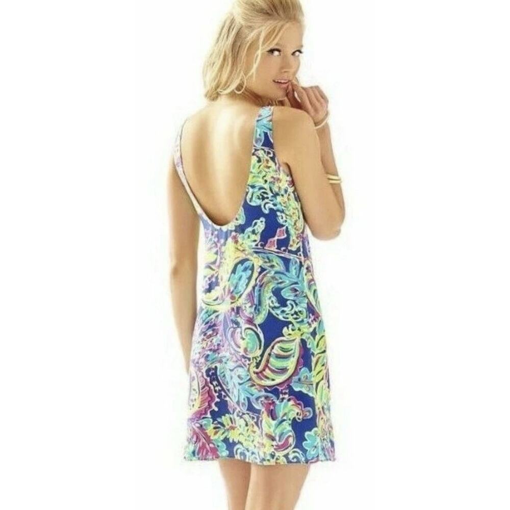 Lilly Pulitzer Silk Shift Tank Dress Small Poppy Toucan Play Print Low Back - Picture 3 of 14